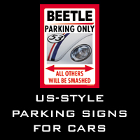 US-style parking signs for cars
